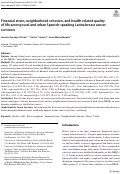 Cover page: Financial strain, neighborhood cohesion, and health-related quality of life among rural and urban Spanish-speaking Latina breast cancer survivors