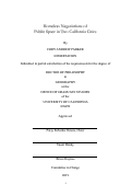 Cover page: Homeless Negotiations of Public Space in Two California Cities