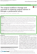 Cover page: The surgical workforce shortage and successes in retaining surgical trainees in Ethiopia: a professional survey