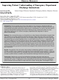 Cover page: Improving Patient Understanding of Emergency Department Discharge Instructions