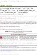 Cover page: Differential Treatment and Outcomes for Patients With Heart Attacks in Advantaged and Disadvantaged Communities.