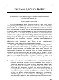 Cover page of Pandemic State-Building: Chinese Administrative Experience since 2012