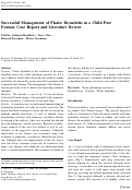 Cover page: Successful Management of Plastic Bronchitis in a Child Post Fontan: Case Report and Literature Review