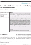 Cover page: Female differential allocation in response to extrapair offspring and social mate attractiveness