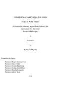 Cover page: Essays in Public Finance