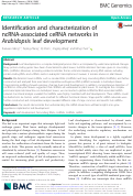 Cover page: Identification and characterization of ncRNA-associated ceRNA networks in Arabidopsis leaf development.