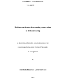 Cover page: Evidence on the role of accounting conservatism in debt contracting