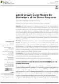 Cover page: LATENT GROWTH CURVE MODELS FOR BIOMARKERS OF THE STRESS RESPONSE