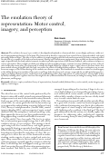 Cover page: The emulation theory of representation: Motor control, imagery, and perception