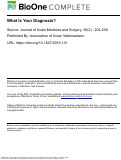 Cover page: What Is Your Diagnosis?