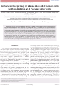 Cover page: Enhanced targeting of stem-like solid tumor cells with radiation and natural killer cells