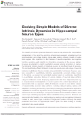 Cover page: Evolving Simple Models of Diverse Intrinsic Dynamics in Hippocampal Neuron Types.