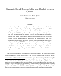 Cover page: Corporate Social Responsibility as a Conflict Between Owners