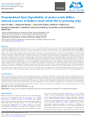 Cover page: Standardized ileal digestibility of amino acids differs among sources of bakery meal when fed to growing pigs.