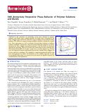 Cover page: <i>50th Anniversary Perspective</i>:z Phase Behavior of Polymer Solutions and Blends