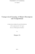 Cover page: Unsupervised Learning of Object Descriptors and Compositions