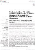 Cover page: The botanical drug PBI-05204, a supercritical CO<sub>2</sub> extract of Nerium oleander, augments the antitumor efficacy of radiotherapy in treatment of human glioblastoma.