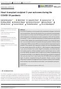 Cover page: Heart transplant recipient 1-year outcomes during the COVID-19 pandemic.