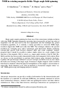 Cover page: NMR in rotating magnetic fields: Magic angle field spinning