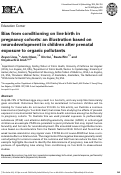 Cover page: Bias from conditioning on live birth in pregnancy cohorts: an illustration based on neurodevelopment in children after prenatal exposure to organic pollutants