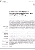 Cover page: Donepezil Does Not Enhance Perceptual Learning in Adults with Amblyopia: A Pilot Study.