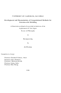 Cover page: Development and Dissemination of Computational Methods for Genome-scale Modeling