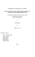 Cover page: Aspects of the physical control of phytoplankton dynamics over the Southern California Bight continental shelf