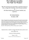 Cover page: The California Assembly: Not "Safe" for Women?