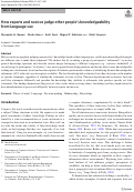 Cover page: How experts and novices judge other peoples knowledgeability from language use.