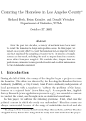 Cover page: Counting the Homeless in Los Angeles County