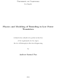 Cover page: Physics and Modeling of Tunneling in Low Power Transistors