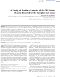 Cover page: A Family of Auxiliary Subunits of the TRP Cation Channel Encoded by the Complex inaF Locus