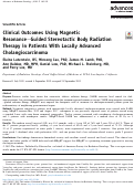 Cover page: Clinical Outcomes Using Magnetic Resonance-Guided Stereotactic Body Radiation Therapy in Patients With Locally Advanced Cholangiocarcinoma.