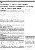 Cover page: Involvement of Toll-Like Receptor 4 in Decreased Vasopressor Response Following Trauma/Hemorrhagic Shock