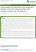 Cover page: Fungi isolated from Miscanthus and sugarcane: biomass conversion, fungal enzymes, and hydrolysis of plant cell wall polymers