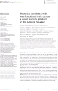 Cover page of Mortality correlates with tree functional traits across a wood density gradient in the Central Amazon