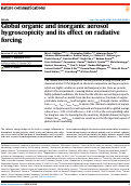 Cover page: Global organic and inorganic aerosol hygroscopicity and its effect on radiative forcing