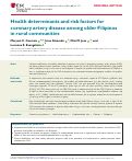 Cover page: Health determinants and risk factors for coronary artery disease among older Filipinos in rural communities.
