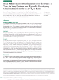 Cover page: Brain White Matter Development Over the First 13 Years in Very Preterm and Typically Developing Children Based on the T 1-w/T 2-w Ratio.