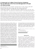 Cover page: A Framework for Crafting Clinical Practice Guidelines that are Relevant to the Care and Management of People with Multimorbidity