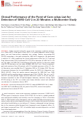 Cover page: Clinical Performance of the Point-of-Care cobas Liat for Detection of SARS-CoV-2 in 20 Minutes: a Multicenter Study