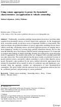 Cover page: Using census aggregates to proxy for household characteristics: an application to vehicle ownership