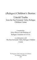Cover page of (Refugee) Children's Stories: Untold Truths from the San Fernando Valley Refugee Children Center