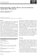 Cover page: Smoking Knowledge, Attitudes, Behavior, and Associated Factors Among Chinese Male Surgeons