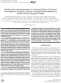 Cover page: Development and Assessment of a General Theory of Cervical Carcinogenesis Utilizing a Severe Combined Immunodeficiency Murine–Human Xenograft Model