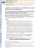 Cover page: Identification of a Novel Mutation in the CDHR1 Gene in a Family With Recessive Retinal Degeneration