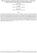 Cover page: Three perspectives on decisions under risk and uncertainty: A comparative analysis of potential discrepancies and their explanations