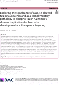 Cover page: Exploring the significance of caspase-cleaved tau in tauopathies and as a complementary pathology to phospho-tau in Alzheimer’s disease: implications for biomarker development and therapeutic targeting