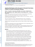 Cover page: Applying participatory action research in traumatic brain injury studies to prevent post-traumatic epilepsy