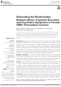 Cover page: Delineating the Relationships Between Motor, Cognitive-Executive and Psychiatric Symptoms in Female FMR1 Premutation Carriers